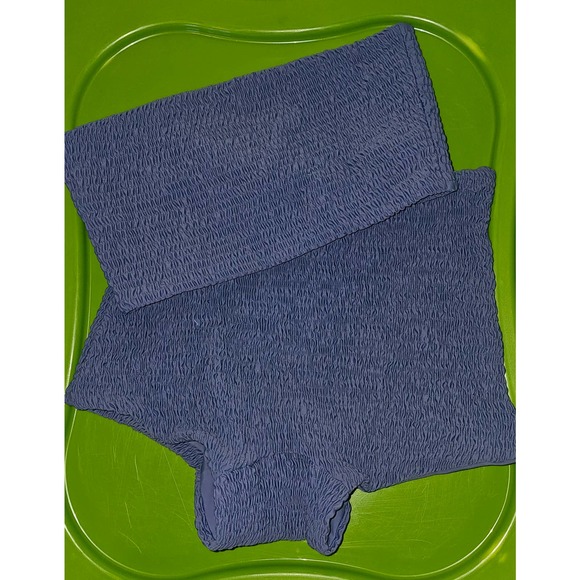 Free People Beige, Blue, and Dark Brown Bandeau Bikinis - Picture 7 of 8